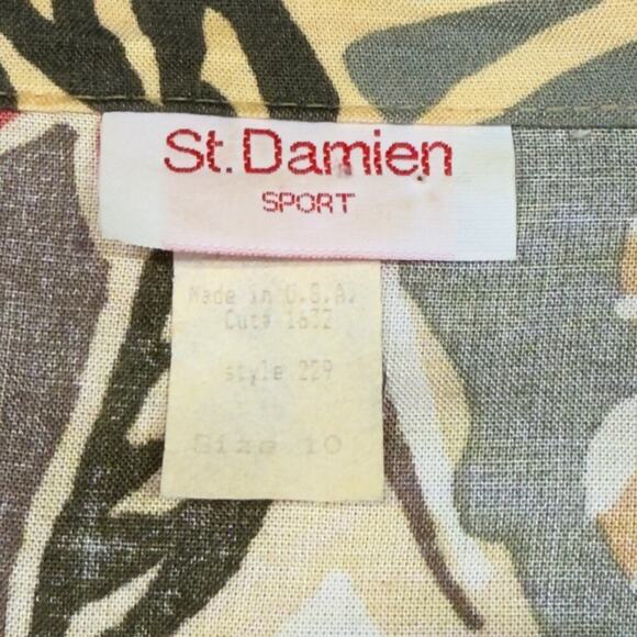 Vintage 80s / 90s St Damien Sport Vibrant Tropical Blazer Medium - Picture 6 of 12